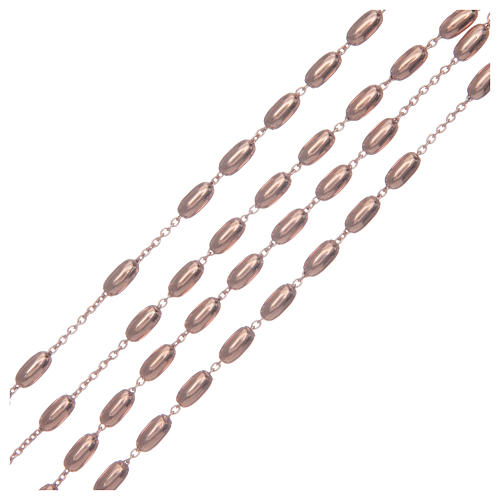 Rosary in 925 sterling silver rosè with oval grains 3