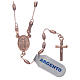 Rosary in 925 sterling silver rosè with oval grains s1