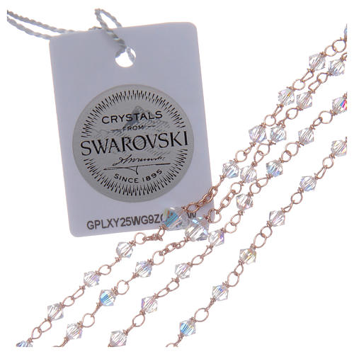 Rosary in 925 sterling silver and transparent strass beads 3