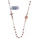 Rosary necklace in 925 sterling silver, rosè with shiny smooth grains s2