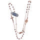 Rosary necklace in 925 sterling silver, rosè with shiny smooth grains s3