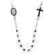 Rosary necklace for men in 925 sterling silver with black strass grains s1