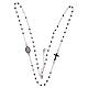 Rosary necklace for men in 925 sterling silver with black strass grains s3