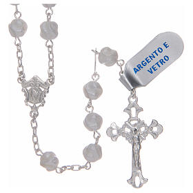 Nazareth Store Rosario Con Perle Rosa 8mm - Medaglia Miracolosa E Crocifisso, In Sacchetto Di Velluto, 50 Cm
