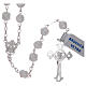 Rosary in 925 sterling silver with white glass grains s2