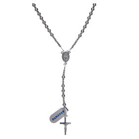 Rosary in 925 sterling silver with 4 mm grains
