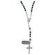 Rosary necklace cable structure in 925 sterling silver and green crystal s2