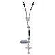 Rosary necklace cable structure in 925 sterling silver and green crystal s1