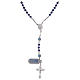 Rosary in 925 sterling silver and blue crystal s1