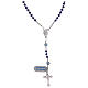 Rosary in 925 sterling silver and blue crystal s2