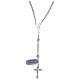 Rosary necklace in 925 sterling silver sky blue s2