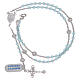 Rosary necklace in 925 sterling silver sky blue s3