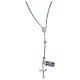 Rosary necklace in 925 sterling silver sky blue s1