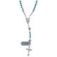 Rosary in sky blue crystal and 925 sterling silver s1