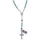 Rosary in sky blue crystal and 925 sterling silver s2