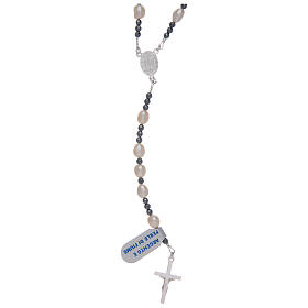 Rosary with white river pearls in 925 sterling silver