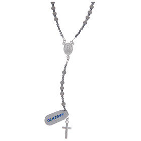 Rosary in 925 sterling silver with diamond cut grains sized 4 mm