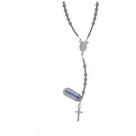 Rosary in 925 sterling silver with diamond cut grains sized 4 mm