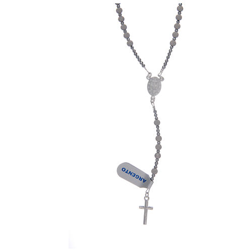 Rosary in 925 sterling silver with diamond cut grains sized 4 mm 2