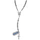 Rosary in 925 sterling silver with diamond cut grains sized 4 mm s1