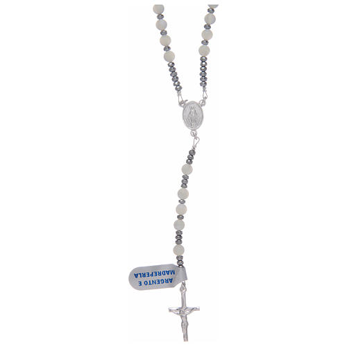 Rosary mother of pearl and 925 sterling silver 1