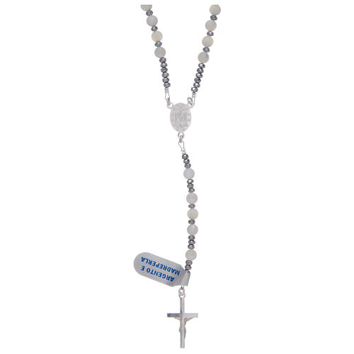 Rosary mother of pearl and 925 sterling silver 2