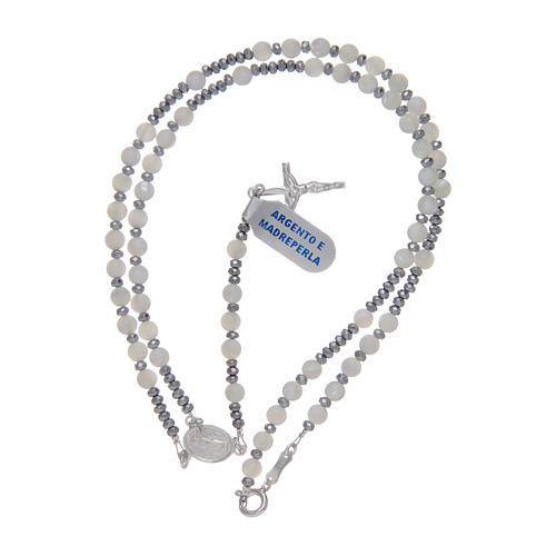 Rosary mother of pearl and 925 sterling silver 3