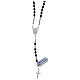 Rosary in 925 sterling silver with volcanic lava grains sized 4 mm s1