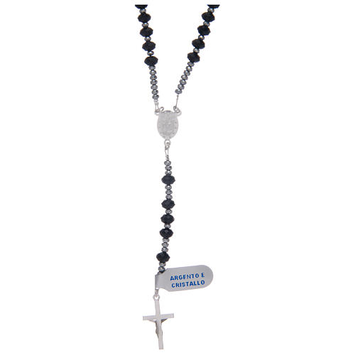 Rosary in 925 sterling silver with multifaceted strass grains 2