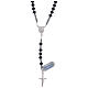 Rosary in 925 sterling silver with multifaceted strass grains s1