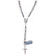 Rosary in 925 sterling silver with shiny transparent strass beads s1