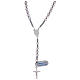 Rosary in 925 sterling silver with shiny transparent strass beads s2