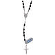 Rosary with black oval grains in 925 sterling silver s1