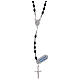 Rosario con grani ovali di colore nero in argento 925 s1