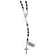Rosario con grani ovali di colore nero in argento 925 s2