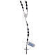 Rosary with black oval grains in 925 sterling silver s2
