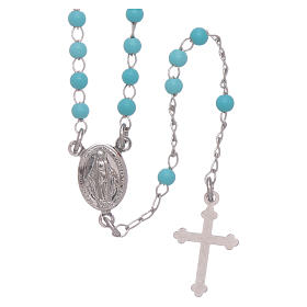 Classic rosary in silber with 4 mm light blue sphere