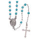 Classic rosary in silber with 4 mm light blue sphere s1
