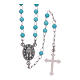 Classic rosary in silber with 4 mm light blue sphere s2