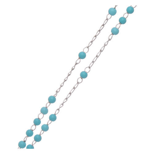 Chapelet classique silver et perles 4 mm bleu clair 3