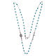Rosary choker with light blue spheres 4 mm and silver chain s3