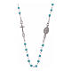 Rosary choker with light blue spheres 4 mm and silver chain s1