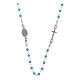 Rosary choker with light blue spheres 4 mm and silver chain s2