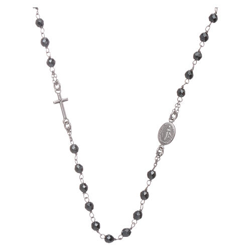 Rosary choker silver with 4,7 mm hematite sphere 1