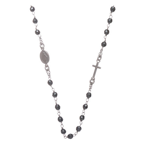 Rosary choker silver with 4,7 mm hematite sphere 2