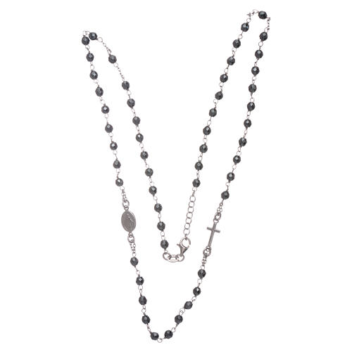 Rosary choker silver with 4,7 mm hematite sphere 3