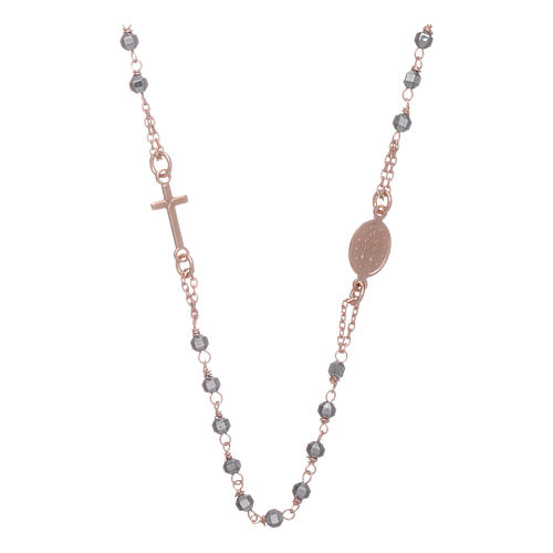 Rosary choker copper with 3,7 mm hematite grains 2