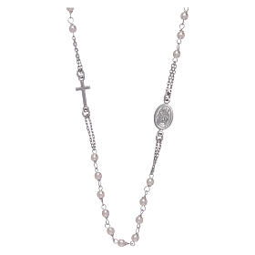 AMEN rosary choker Jubilee in 925 sterling silver with strass pearls