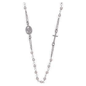 AMEN rosary choker Jubilee in 925 sterling silver with strass pearls