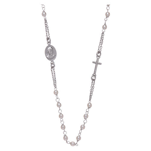 AMEN rosary choker Jubilee in 925 sterling silver with strass pearls 2